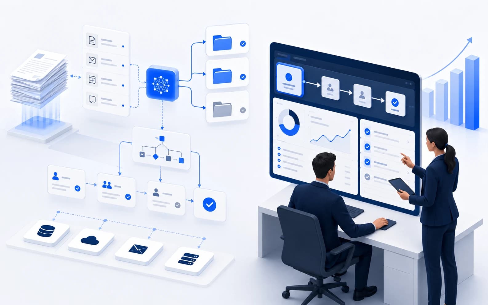 Illustration for AI Business Automation.