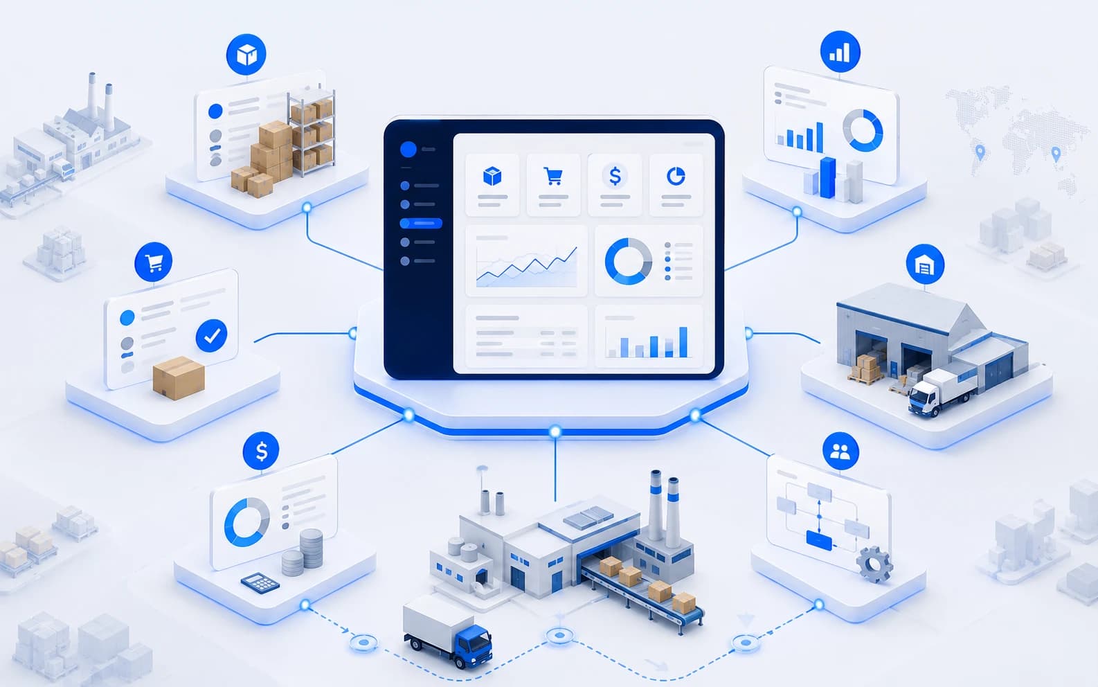 Illustration for Custom ERP Development.