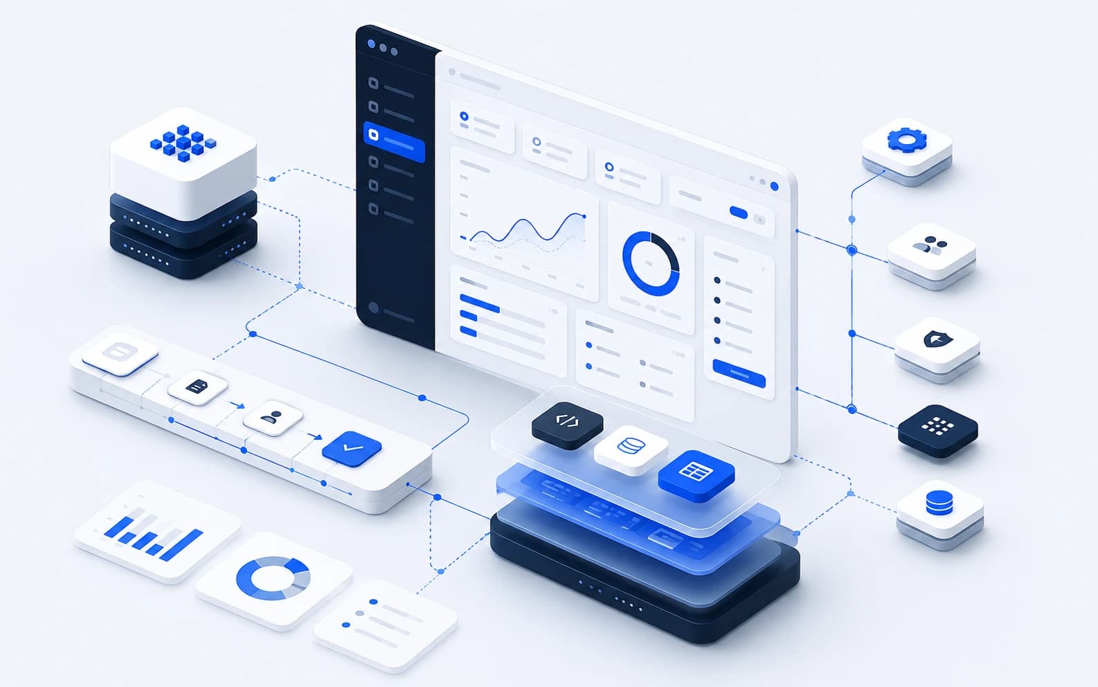 Illustration for Custom Software Development.