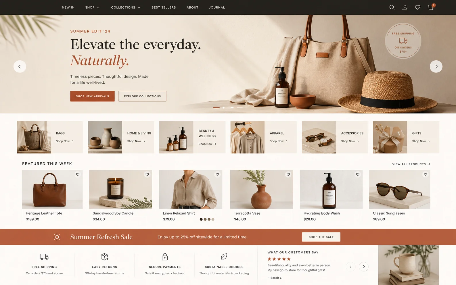 Ecommerce website preview with product collections, featured offers, and conversion-oriented shopping flow.